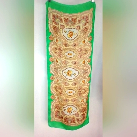 VINTAGE OBLONG SILK CHIFFON SCARF - Picture 1 of 3